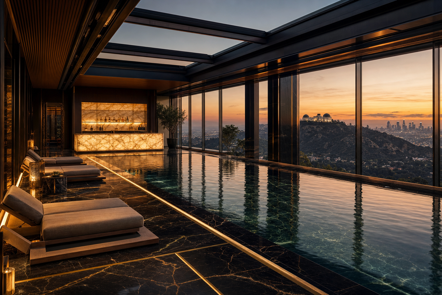 Onyx Skydeck · infinity pool & bar at twilight