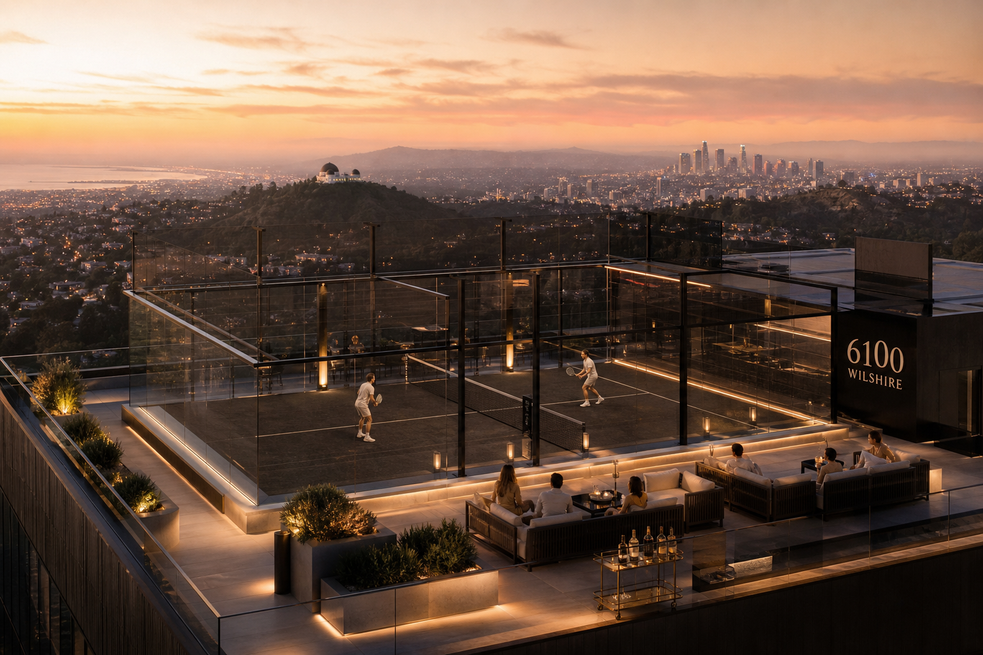Rooftop padel courts · 6100 Wilshire